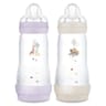 Mam biberon easy start anti-colique 320ml lilas + sable tétine débit 3  x2