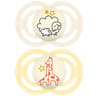 Mam sucette perfect nuit animaux 18+ mois silicone x2