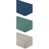 Drap housse microfibre 160x200+25cm taupe - turquoise - bleu foncé