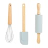 Kit patisserie enfant 3pcs : rouleau 23cm fouet 21.4cm maryse 20.5cm