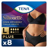 Tena silhouette plus serviettes L noir x8