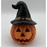 Citrouille terre cuite chapeau avec led 11x10.8xh15.8cm
