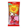Chupa chups flowpack 6 sucettes xxl gout fraise coeur bubble coeur bubble gum 174 g