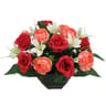 Renoncule Lys rose en coupe artificiel  coloris rouge saumon
