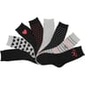 Lot de 8 paires de mi chaussettes fantaisies NOIR/GRIS NOEUD 37\41