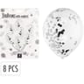 Ballons avec confettis argent x8
