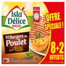 Isla Délice burger de poulet goût rôti halal 8 + 2 offerts 800g