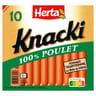 Herta knacki 100% poulet fumage traditionnel au bois de hêtre x10 350g