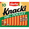 Herta knacki 100% poulet fumage traditionnel au bois de hêtre x10 350g