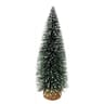 Deco sapin en neige sur rondin h 15cm