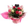 Bouquet bulle 9 roses + pic  bonne fête maman