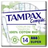 Tampax coton protection tampons avec applicateur super x14