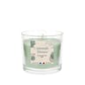 Verre transparent rempli de bougie cire coloree 100 grs - parfum amand