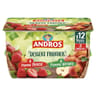 Andros dessert de pomme nature et pomme fraise 12x100G