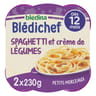 Bledina blédichef petits morceaux spaghettis et crème de légumes dès 12 mois 2x230g