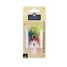 Chiffre plastique avec led N°8 et 4 bougies blanches