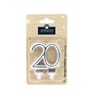 Bougie chiffre dorure or ou argent 20 ans