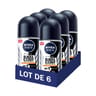 Nivea déodorant bille homme black & white ultimate lot x6 50ml