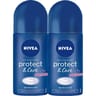 Nivea déodorant bille femme protect & care lot 6 50ml