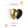 6 ballons 33cm noir pois or /blanc pois or/ or