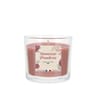 Verre transparent rempli de bougie cire coloree 100 grs - parfum douce