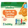 Bledina pots purée de carottes jambon 2x200g