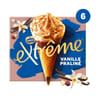 Extrême 6 cônes vanille praliné coeur fondant praliné 720ml 426g