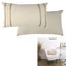 Coussin beige et blanc tresse 30x50cm