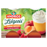 Andros spécialité de fruits de pomme et d'abricot sur coulis de framboise et crème fouettée 4x100g