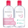 Bioderma créaline ts h2o eau micellaire nettoyante dermatologique 2x500ml