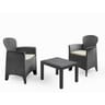 Salon bas akita 2 places resine tressee coloris anthracite