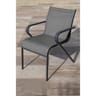Fauteuil empilable tilleul alu/textilene coloris anthracite