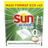 Sun capsule lave vaisselle optimum pure tout en 1 bicarbonate de soude 0% x45