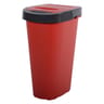 Poubelle city push 25l - rouge rubis cadre anthracite