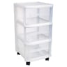 Eda tour de rangement city 3 tiroirs gm+ roulettes blanc ceruse