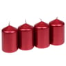 Bougies x 4, 8cm rubis