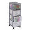 Sundis tour de rangement optimo 4 tiroirs argent