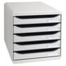 Exacompta big box module classement 5 tiroirs opaque gris punchy