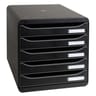 Exacompta big box module classement 5 tiroirs opaque noir punchy