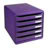 Exacompta module de classement 5 tiroirs violet punchy