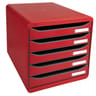 Exacompta big box 5 tiroirs opaque rouge punchy