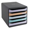 Exacompta big box plus module class 5 tiroirs 347x278x267 gris/pastel blush