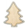 2 sapins en bois bords pailletées argent