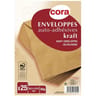 Cora 25 enveloppes kraft 90 g auto-adhésives 16.2x22.9 cm