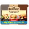 Richesmonts Raclette plateau assortiments 3 saveurs poivre nature et lait montagne 700g+100g offerts