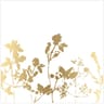 Serviettes x20 fleurs sauvages or 33x33cm
