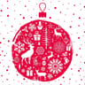 20 serviettes 33x33 bola de navidad rouge