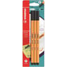Stabilo 3 stylos feutres point 88 noir pointe fine