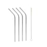 4 pailles courbées inox + goupillon