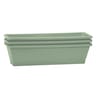 Lot de 3 balconnières symphonie 50 cm + plateaux - vert laurier